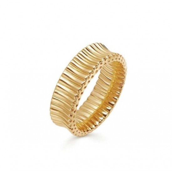 Wave ring 18k gold plated