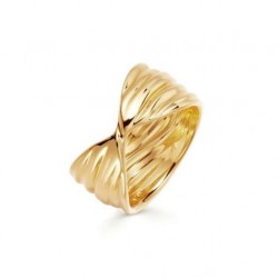 Twisted Wave ring 18k gold plated