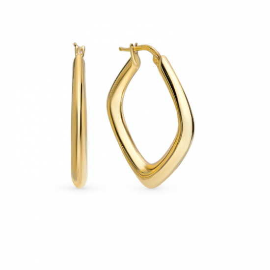 Square Hoop Earrings 18k gold plated 