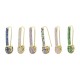 Colorful cz safety pin earrings