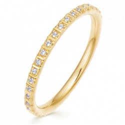 Eternity ring 18k gold plated silver and a row of  zircon stones Eternity ring 18k gold plated silver and a row of  zircon stones