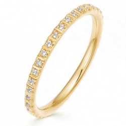 Eternity ring 18k gold plated silver and a row of  zircon stones