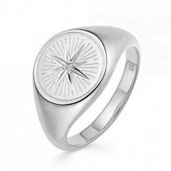 Signet ring 18k gold plated silver and zircon stone  Signet ring 18k gold plated silver and zircon stone