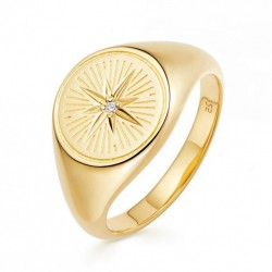 Signet ring 18k gold plated silver and zircon stone  Signet ring 18k gold plated silver and zircon stone