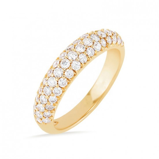 Three row micro pave eternity band 18k gold plated silver 