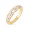 Three row micro pave eternity band 18k gold plated silver 