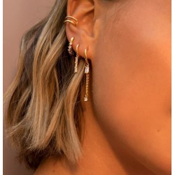 Sterling silver drop earrings with cubic zirconia