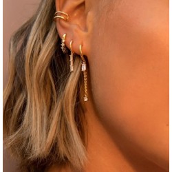 Drop earrings with cubic zirconia in 18k gold plated silver  Drop earrings with cubic zirconia in 18k gold plated silver