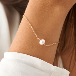 14k gold filled bracelet with pearl 