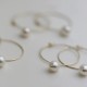 50mm Gold filled hoop earrings witn natural pearls