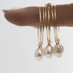 50mm Gold filled hoop earrings witn natural pearls