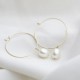 50mm Gold filled hoop earrings witn natural pearls