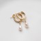 14K Gold Filled handmade hoop earrings with natural freshwater pearl 