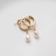 14K Gold Filled handmade hoop earrings with natural freshwater pearl 