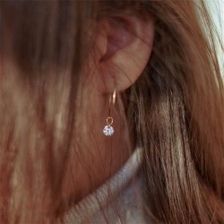 14k Gold filled hoop earrings with zircon stone