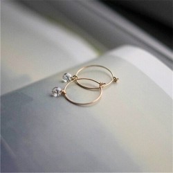 14k Gold filled hoop earrings with zircon stone 14k Gold filled hoop earrings with zircon stone