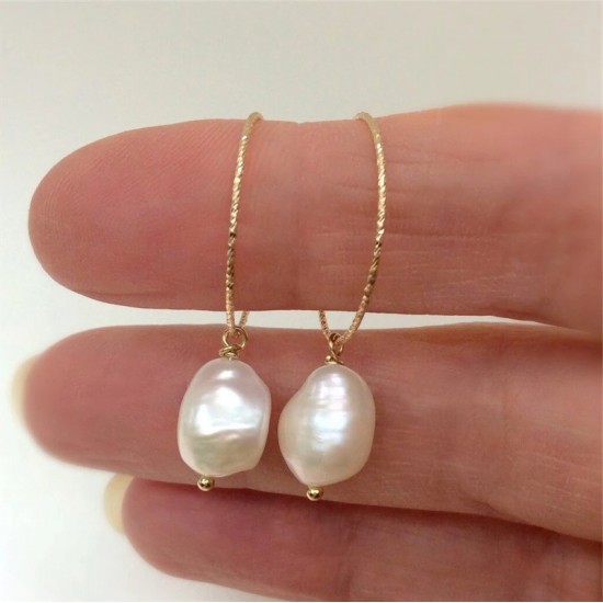 baroque freshwater pearls earrings Best Personalized Gift for Valentine‘s day Mother’s day Birthday 14K gold-filled earrings