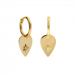 waterdrop shaped earrings in gold plated silver and zircon stone waterdrop shaped earrings in gold plated silver and zircon stone