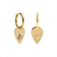 waterdrop shaped earrings in gold plated silver and zircon stone