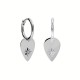 waterdrop shaped earrings in gold plated silver and zircon stone