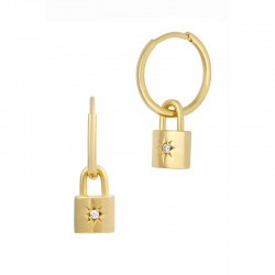 925 Sterling silver lock earrings