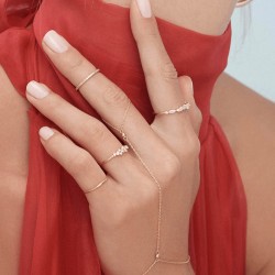 Dainty sterling silver cubic zirconia cluster ring