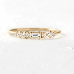 Gold plated sterling silver cz stackable ring