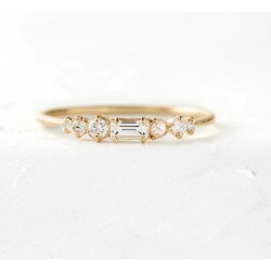 Gold plated sterling silver cz stackable ring