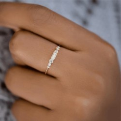 Gold plated sterling silver cz stackable ring