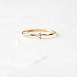 Sterling silver triangle zircon ring
