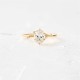 Gold plated sterling silver oval cubic zirconia ring