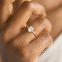 Gold plated sterling silver oval cubic zirconia ring Gold plated sterling silver oval cubic zirconia ring