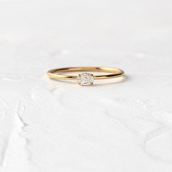 Dainty gold plated sterling silver cz ring
