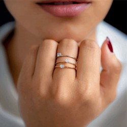 Dainty gold plated sterling silver cz ring Dainty gold plated sterling silver cz ring