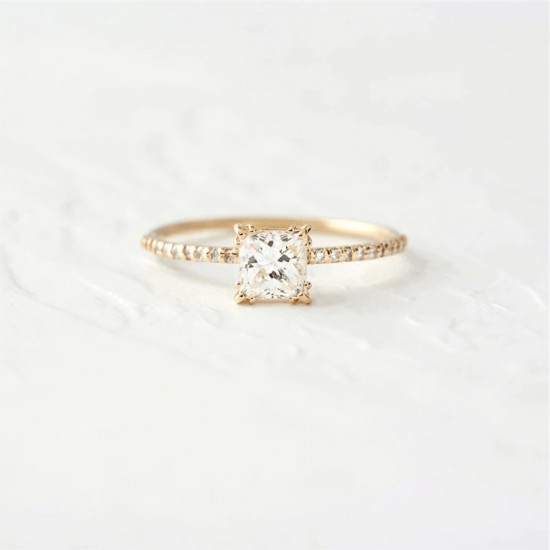 Gold plated silver cz ring