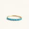 14k gold turquoise half eternity ring 