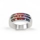 Sterling silver colorful rainbow ring