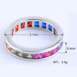 sterling silver rainbow ring - delicate design  sterling silver rainbow ring - delicate design