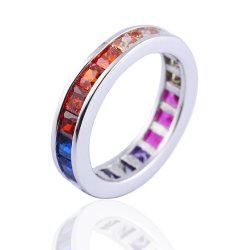 sterling silver rainbow ring - delicate design  sterling silver rainbow ring - delicate design