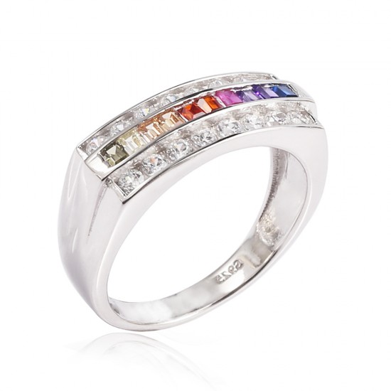 sterling silver rainbow ring - new design 