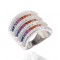 sterling silver rainbow ring - ultra-wide design