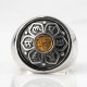 925 sterling silver tibetan six words' mantra ring for men