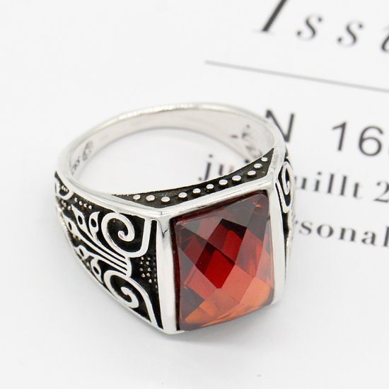 925 sterling silver classic vintage ring for men with AAA zirconia gemstone