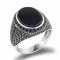 925 sterling silver ring for men with black Agate stone