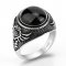 925 sterling silver vintage ring for men with Turkish black Agate stone