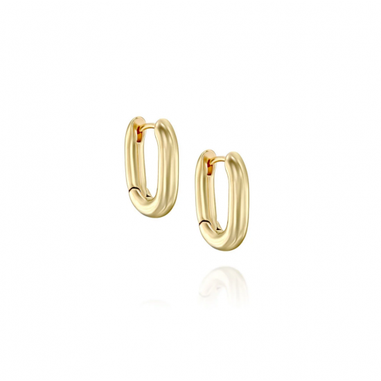 Square Hoop Earring In Gold Plated Silver