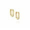 Square Hoop Earring In Gold Plated Silver