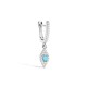 Sterling silver dangle earrings with blue stone