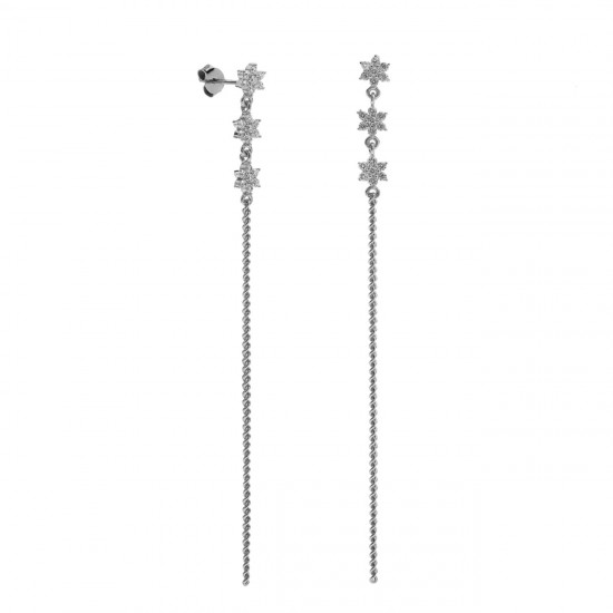 925 sterling silver drop earrings with snowflakes flowers zircons