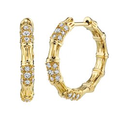 Gold plated bamboo shape hoop earring Gold plated bamboo shape hoop earring